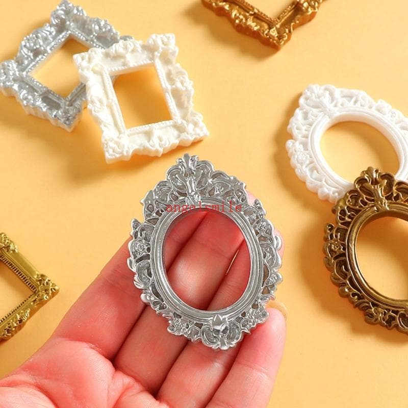 8 Peças Moldura Barroca Personalizável, Estatueta, Ímã Geladeira, Decorações Joias