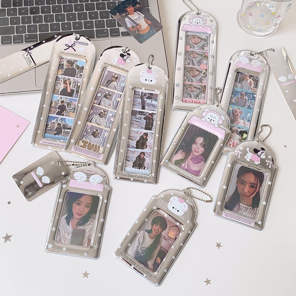 Vida titular do cartão de quatro grades estrela perseguindo Photocard caso protetor de quatro grades caso de armazenamen
