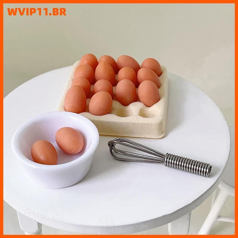 WVIP 1/4/17PCS Mini Ovo Com Bandeja Casa De Bonecas Acessórios De Brinquedo De Cozinha Simulação Presente De Comida BR