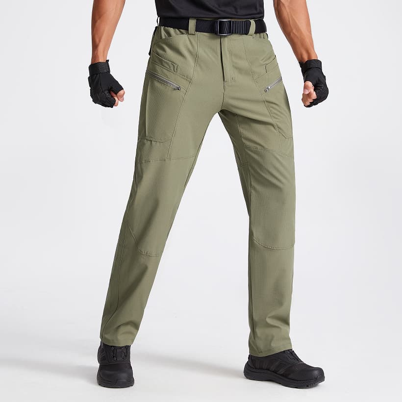 Calças de secagem rápida ao ar livre calças táticas elásticas masculinas verão estilo fino calças de caminhada pesca de