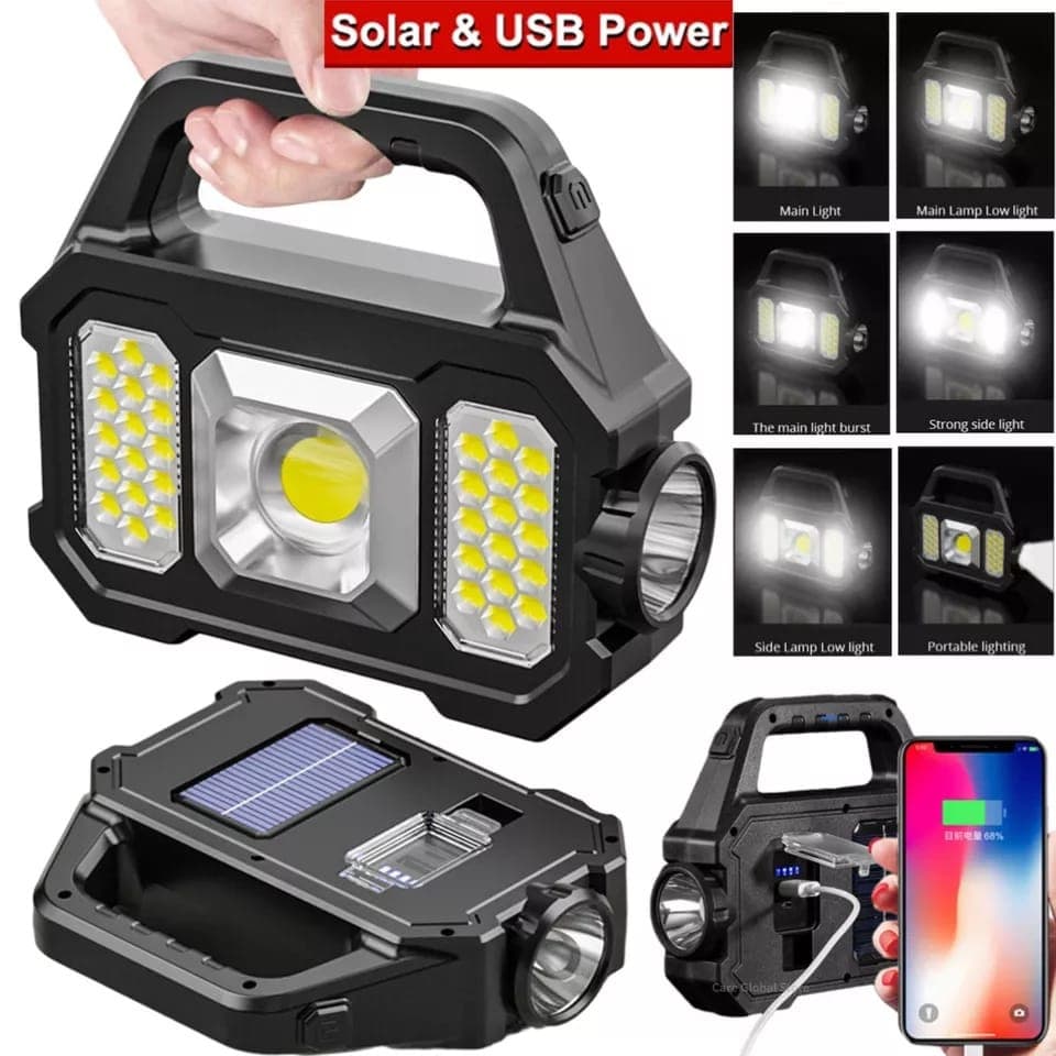 Lanterna solar  led À Prova D'água Lâmpada Longa Alcance Luz De Emergência De Alta Potência Forte MT049 (CR)