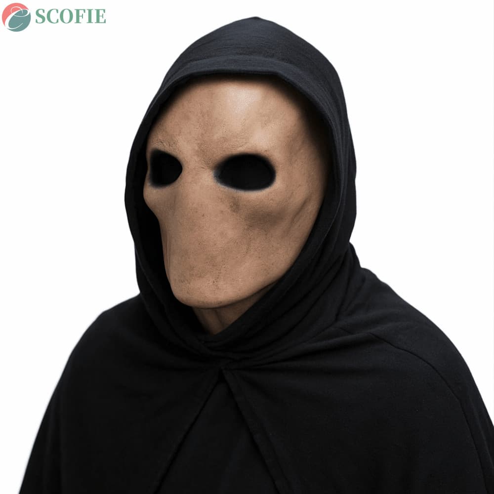 Máscara SCOFIE Halloween Slenderman , Capacete De Látex Com Caveira Alienígena Realista , Adereços De Cosplay De Festa 3