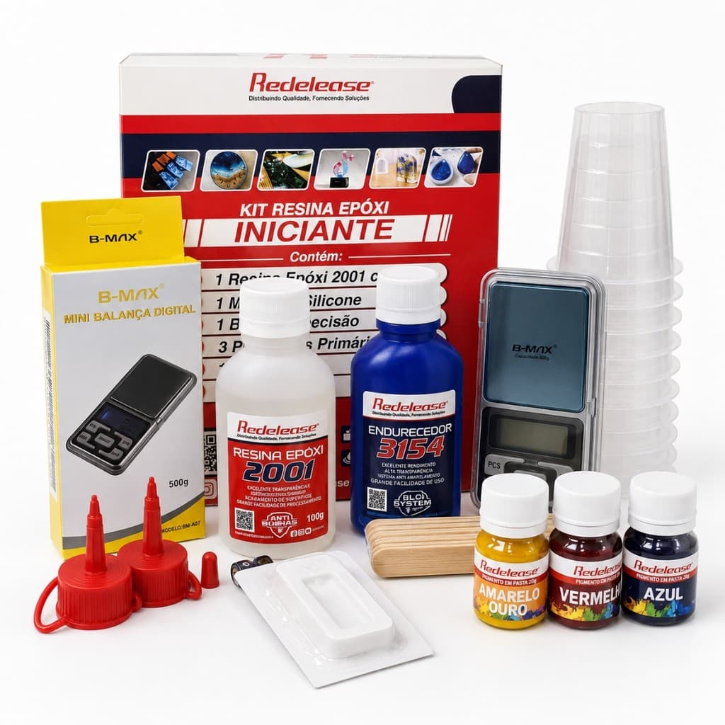 Kit Resina Epóxi Iniciante Redelease 2001 Completo 26 Peças