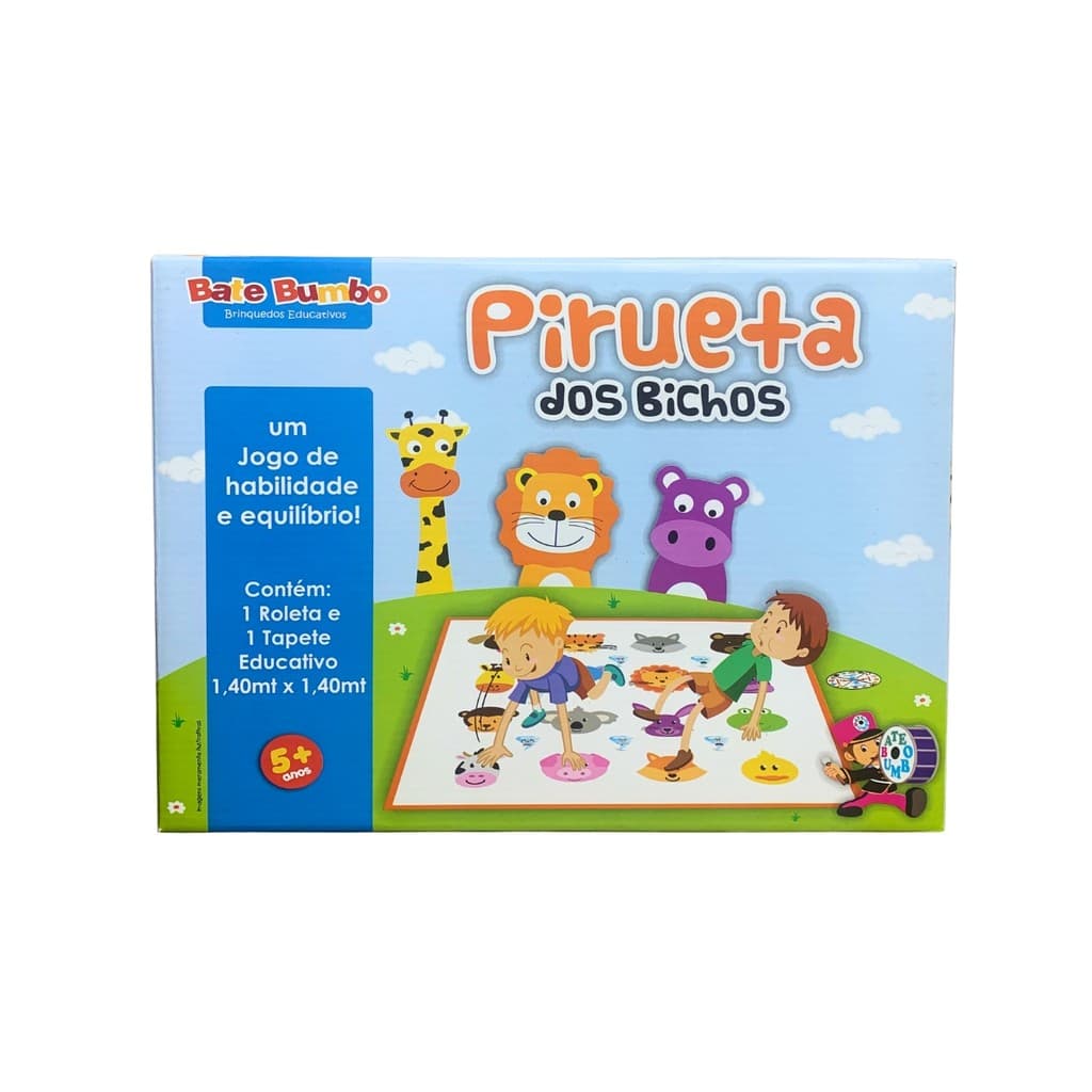Jogo Infantil Destreza Pirueta Bichos - Bate Bumbo - 5 anos