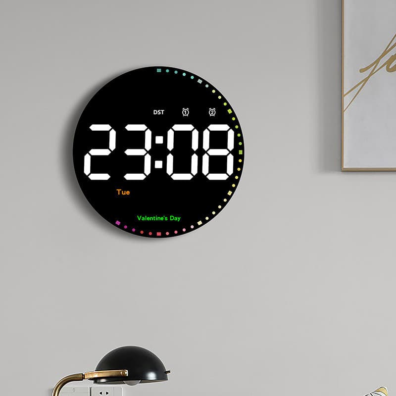 Relógio eletrônico Digital calendário perpétuo relógio de parede sala estar decoração simples led colorido relógio intel