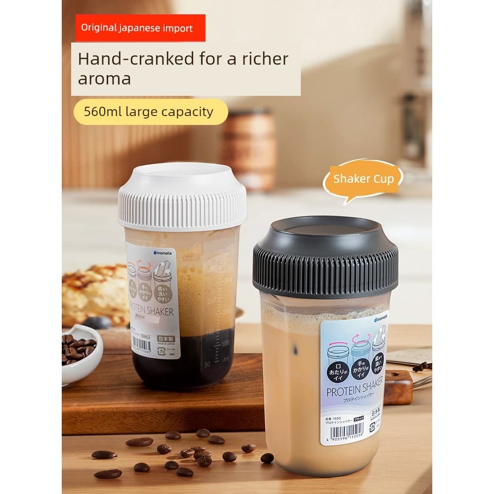 Copo de café importado Original japonês com escala copo de água Fitness proteína em pó Shaker copo com tampa selada prod