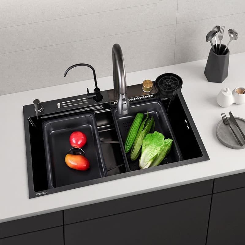 Cuba Gourmet 75x45cm Inox 304 com Torneira Retrátil e Porta-Facas