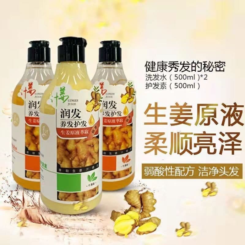 Qiaoyi shampoo de controle de óleo de gengibre, masculino e feminino, suco de gengibre macio, anticaspa, shampoo anti-co