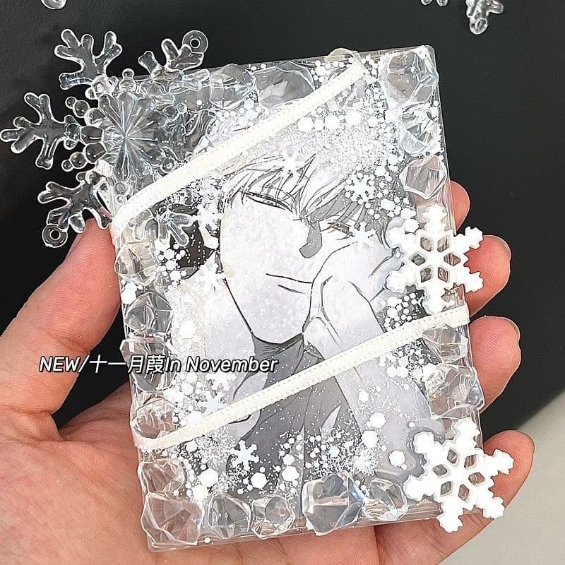 [Inverno] Tema de floco de neve Cartão epóxi Tijolo Produto acabado feito à mão Armazenamento de cartão pequeno Decoraçã