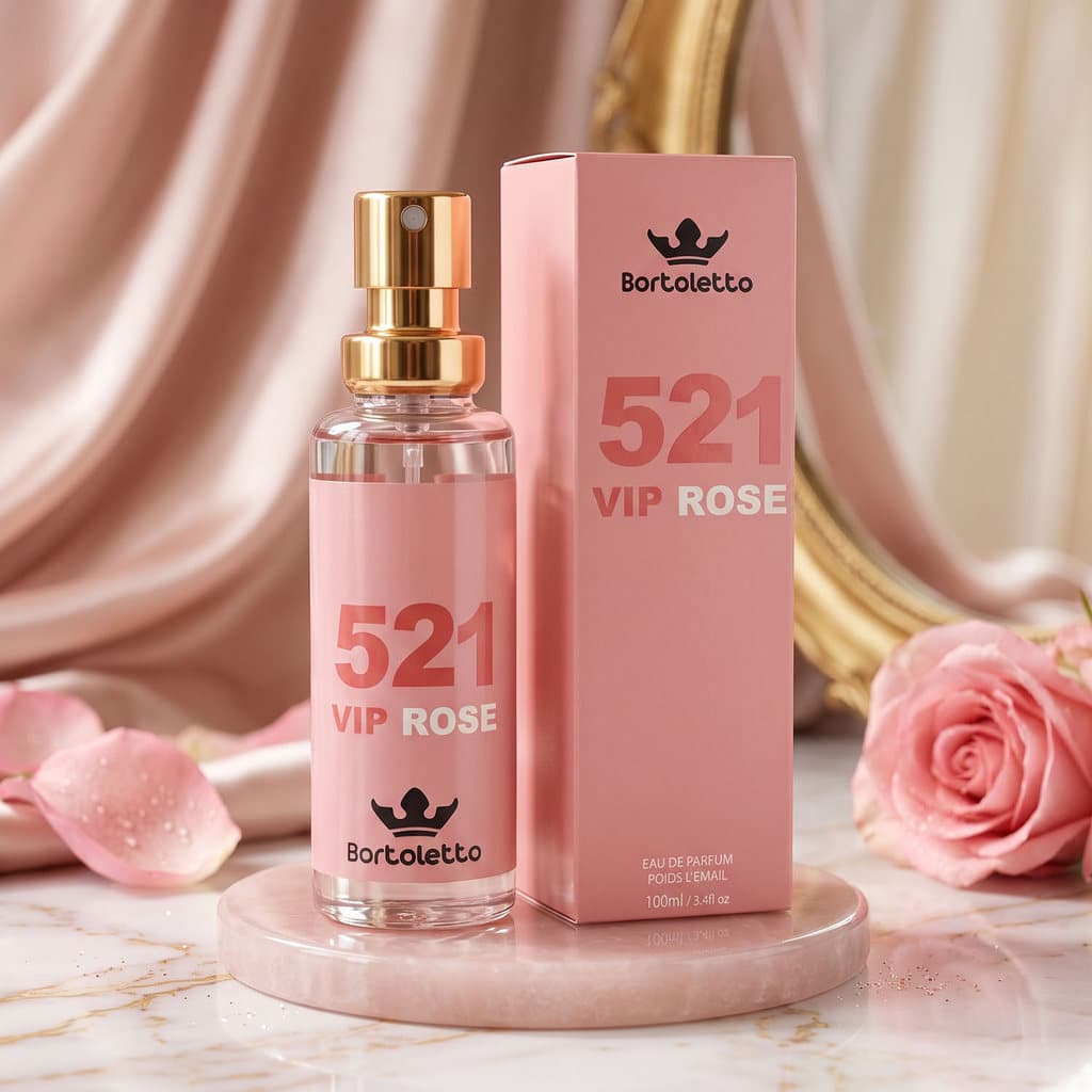 Perfume Feminino 521 Vip Rose Floral Frutado Alta Fixação