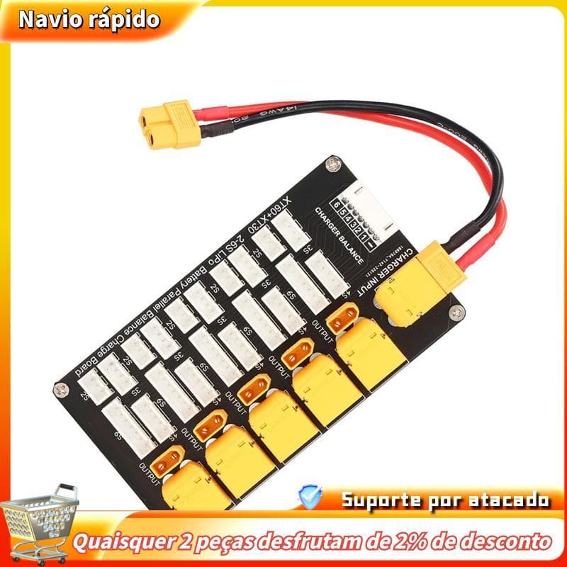 Placa De Carregamento De Bateria Lipo Paralelo XT30 Plug 2 ? Baterias De Lítio 6S Para Componentes Eletrônicos Do Carreg