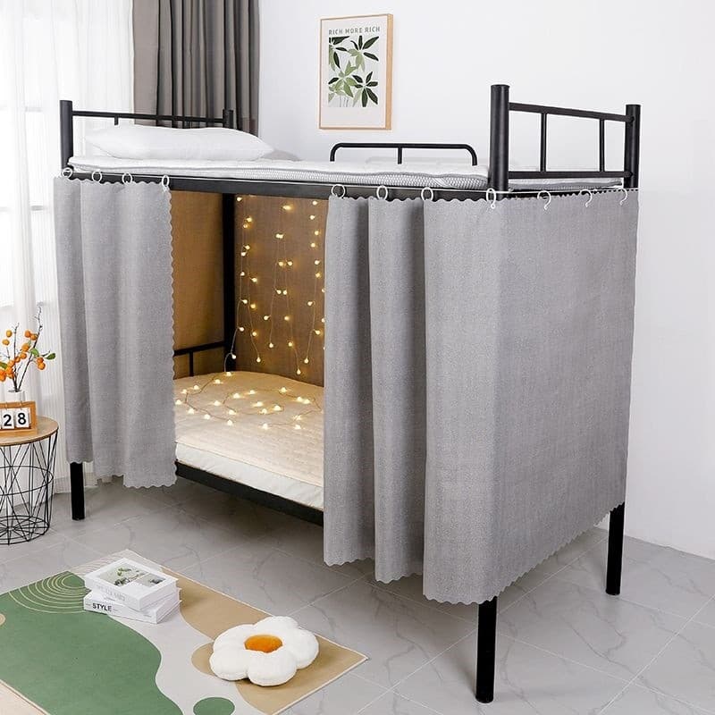 Cortinas de cama para estudantes, cortinas blackout para beliches superiores e inferiores de dormitório, cortinas para q