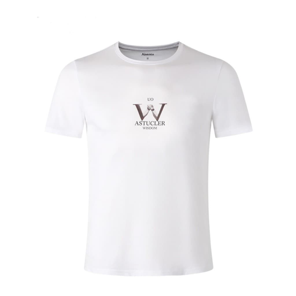 Verão puro algodão confortável respirável moda manga curta Street Wear camiseta masculina All-Match criativo t @