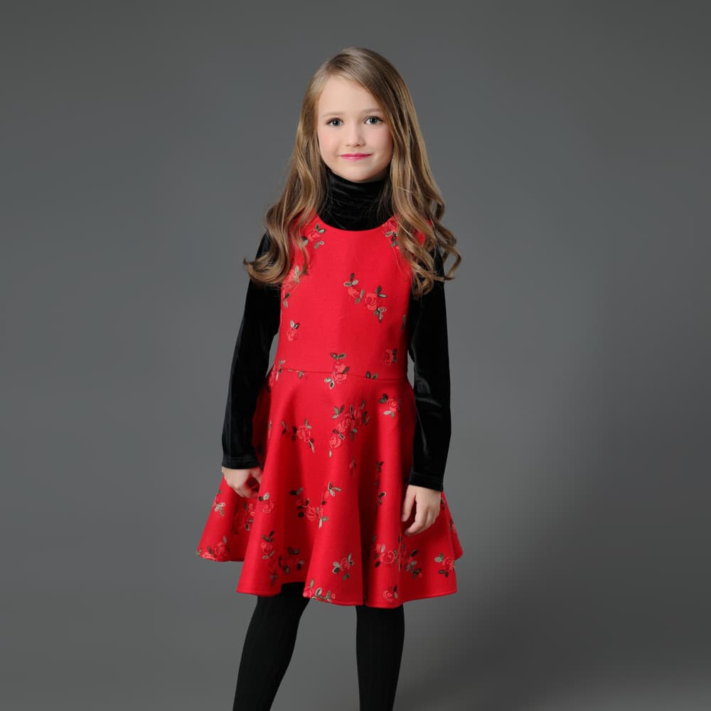 Outono inverno meninas grande balanço colete vestido crianças sem mangas vestido bebê princesa vestido vermelho pai-filh