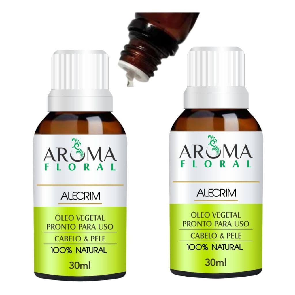 Kit 2 - Óleo Vegetal Alecrim  Natural Prensado a Frio Para Cabelo Tratamento Capilar Queda de Cabelo
