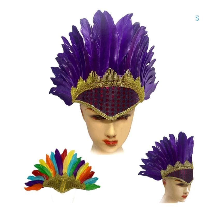 S Carnavais Festa Celebração Bandana Para MardiGras De Feriado Fornecimento Pena Hairband RolePlay Palco Headwear