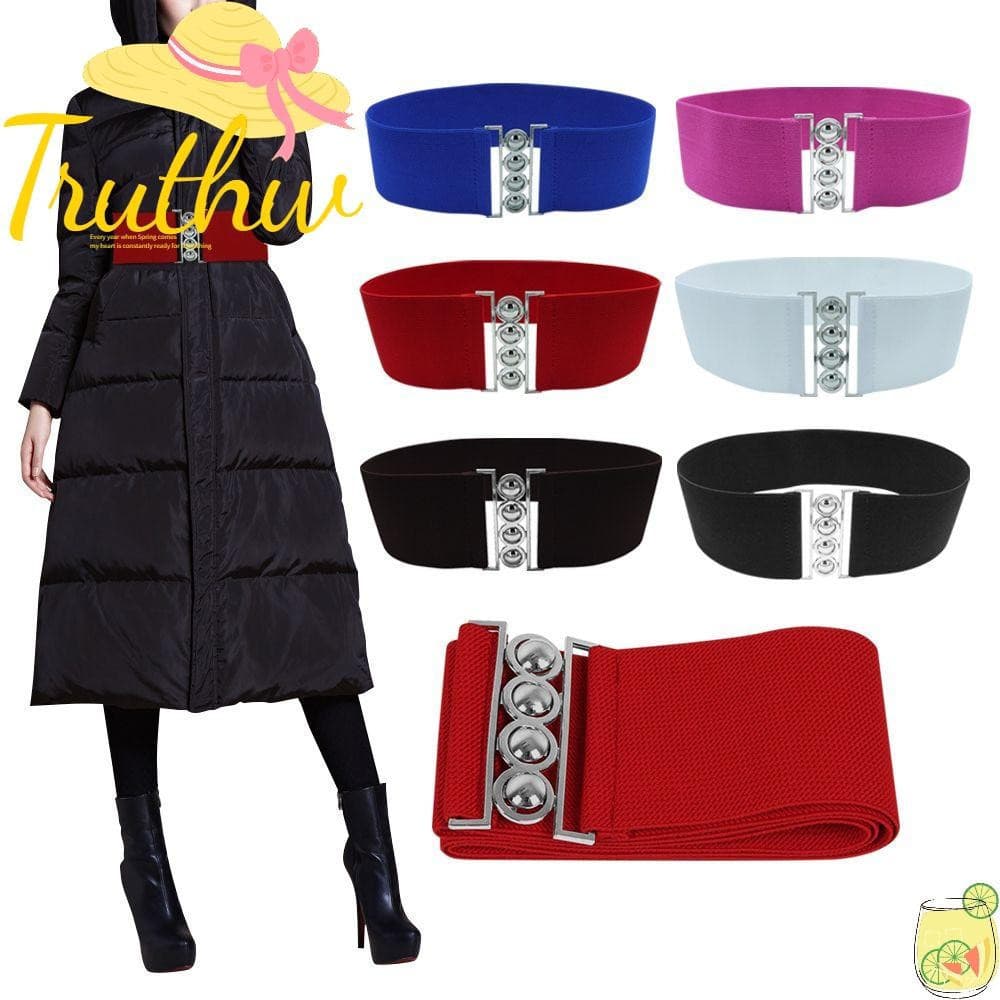 TRUTHW Cinto Elástico Largo Vintage Casual Faixa De Cintura