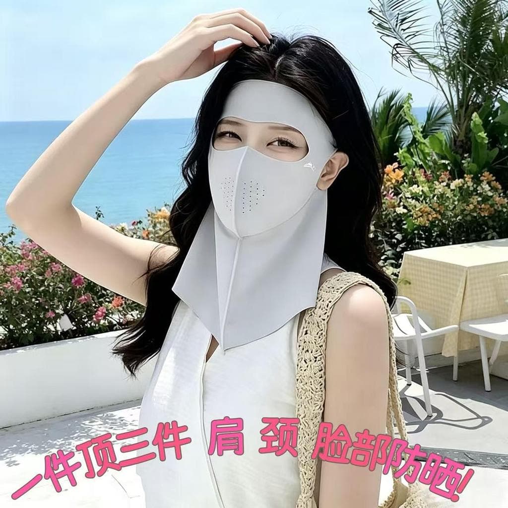 Máscara protetora solar proteção para pescoço proteção facial dois em um verão respirável proteção ultravioleta ciclismo