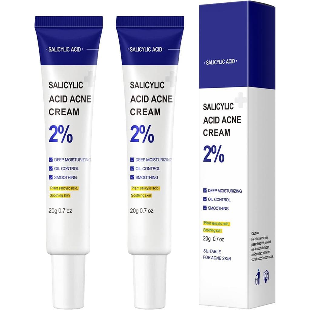 Ácido Salicílico para Acne 2% - Tratamento Localizado à Base de Plantas para Rosto, Corpo e Costas - Suave para Peles Se