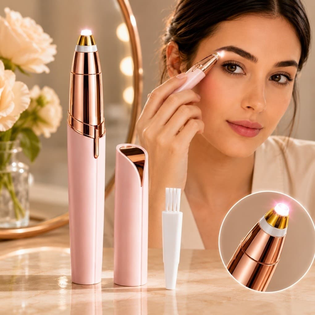 Caneta Depiladora Facial Elétrica | Aparador de Sobrancelha e Rosto | Recarregável USB | Removedor de Pelos Portátil