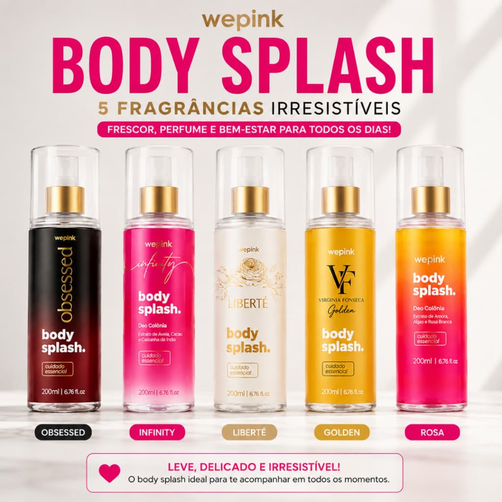 Body Splash Virgínia W3p1nk 200ml Feminino Obsessed Infinity Liberté VF Golden | Unitário, Sortido ou Kit cm 4