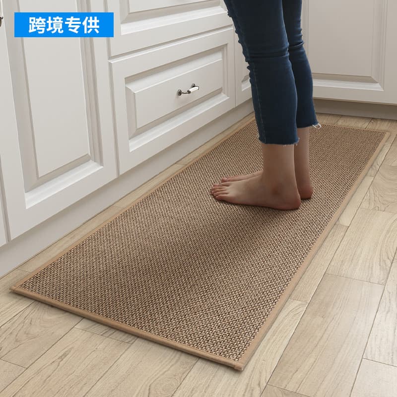 2026 novo estilo tapetes de cozinha antiderrapante borracha linho à prova de óleo pés tapetes sem enxágue tapetes de tir