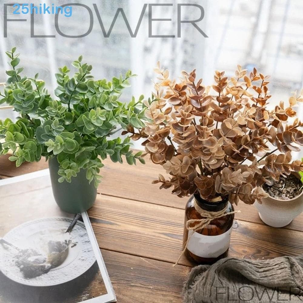 Buquê De Eucalipto Artificial , Planta Falsa Realista De Plástico , Plantas Verdes De Simulação Resistente A UV