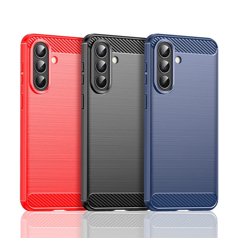 Adequado para Samsung Galaxy A57 caso de telefone escovado padrão de fibra de carbono Ultra-fino Silicone resistente ao