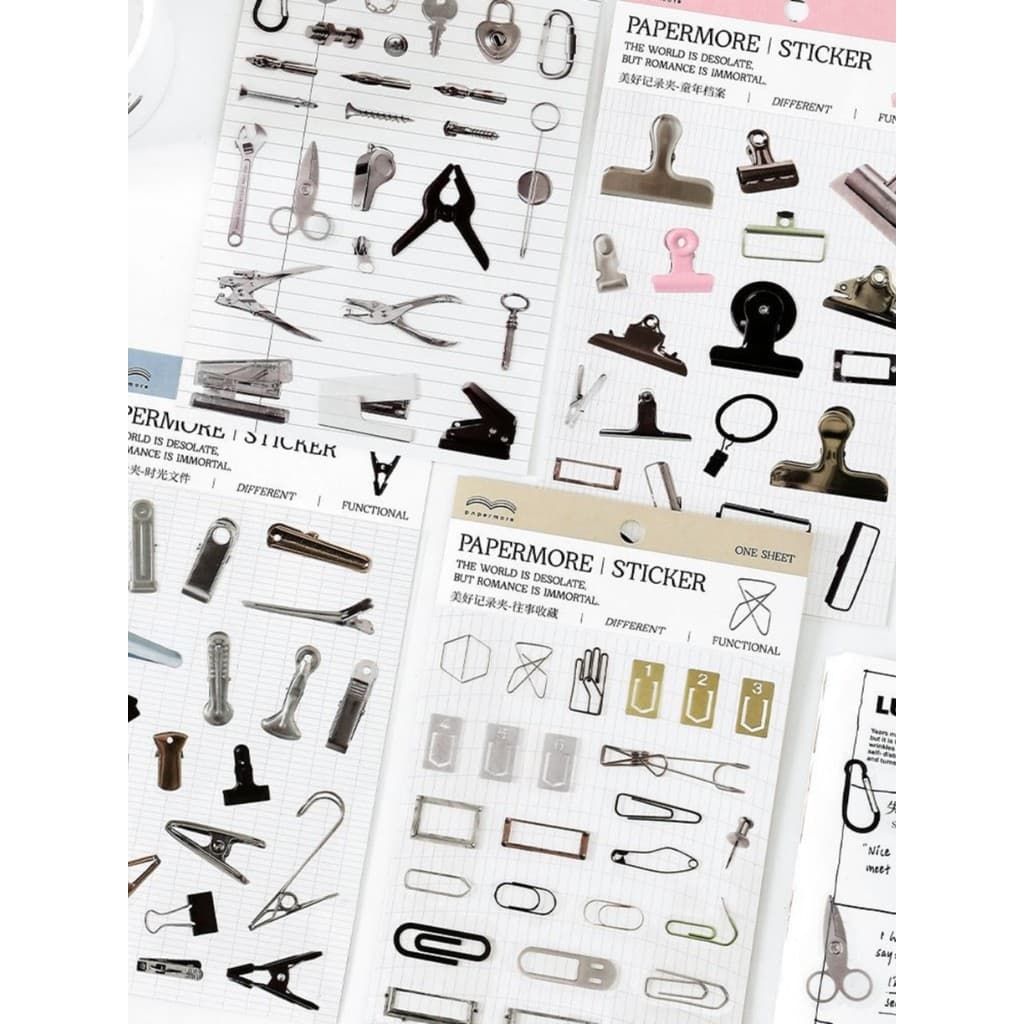 Bonito pasta de gravação manual pet adesivo transparente simulação clipe zíper pino Material Retro diy adesivo cortado