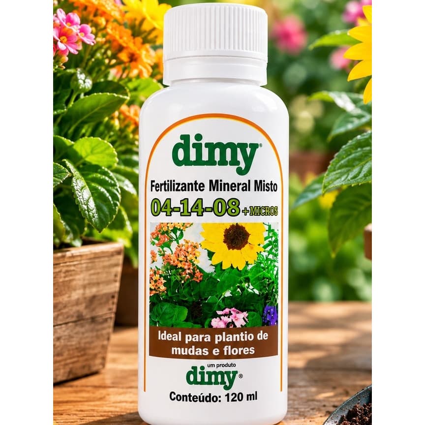 NPK 04-14-08 Adubo Fertilizante Dimy + Micros 120ml Ideal para Mudas e Flores