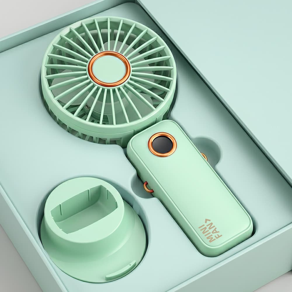 [Desconto de novo produto] Display Digital portátil de venda quente Mini ventilador de mesa portátil de carregamento usb