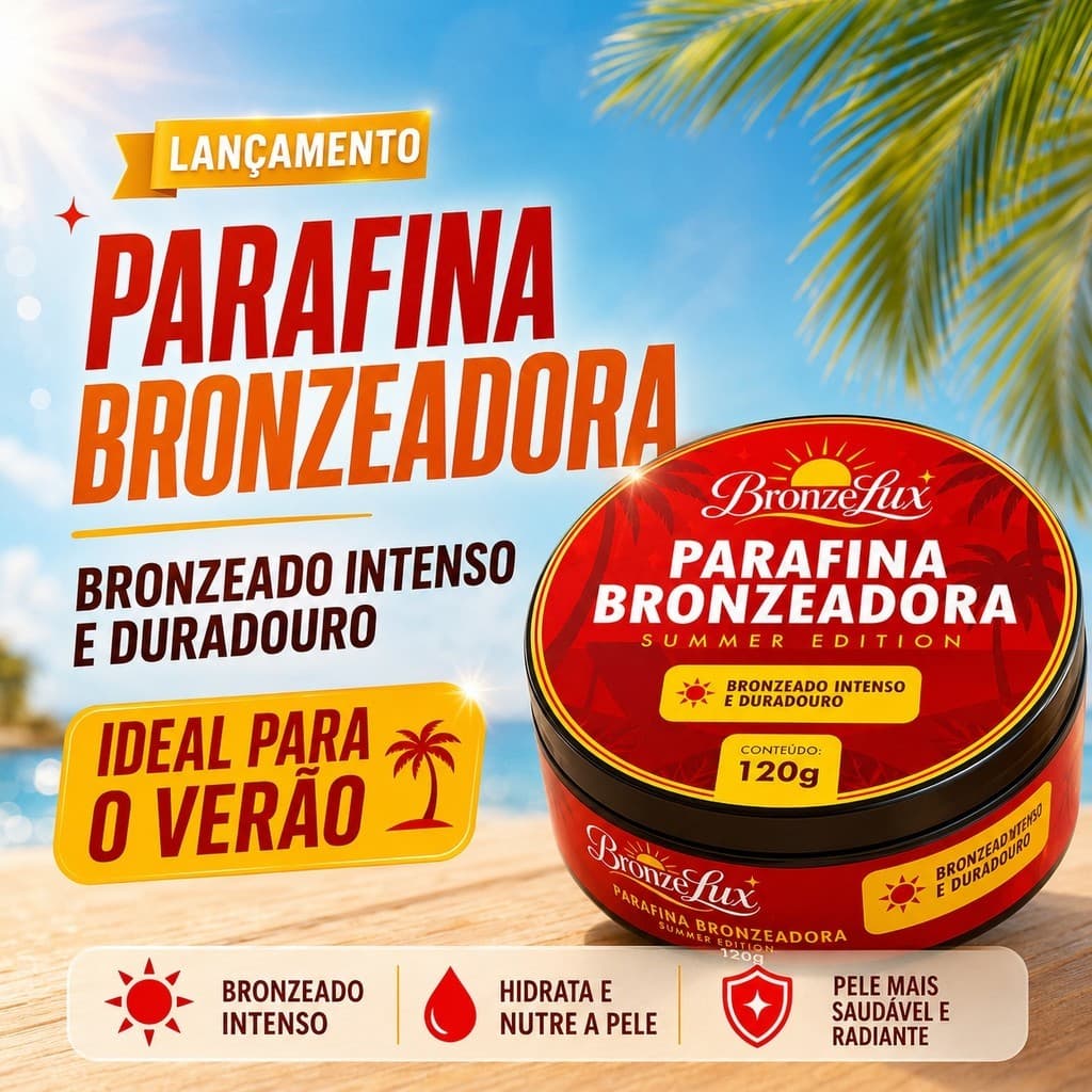 Parafina 120g Bronze Natural e Dourado, Bronze de Verão Cenoura e Urucum.