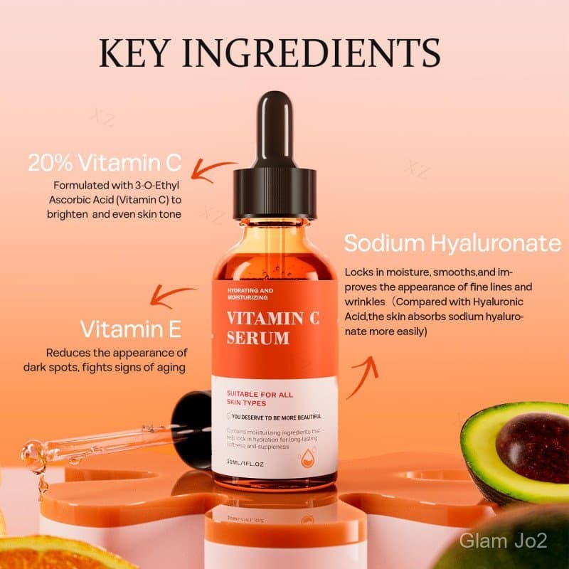 Sérum Facial com 20% de Vitamina C - Sérum Antienvelhecimento e Antirrugas com Vitamina C VAPE