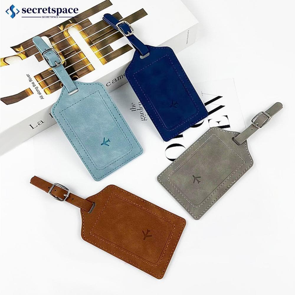 Etiqueta De Bagagem De Couro Da Moda SECRETSPACE Mala Portátil Com Papel Exclusivo Suporte De Identificação De Endereço
