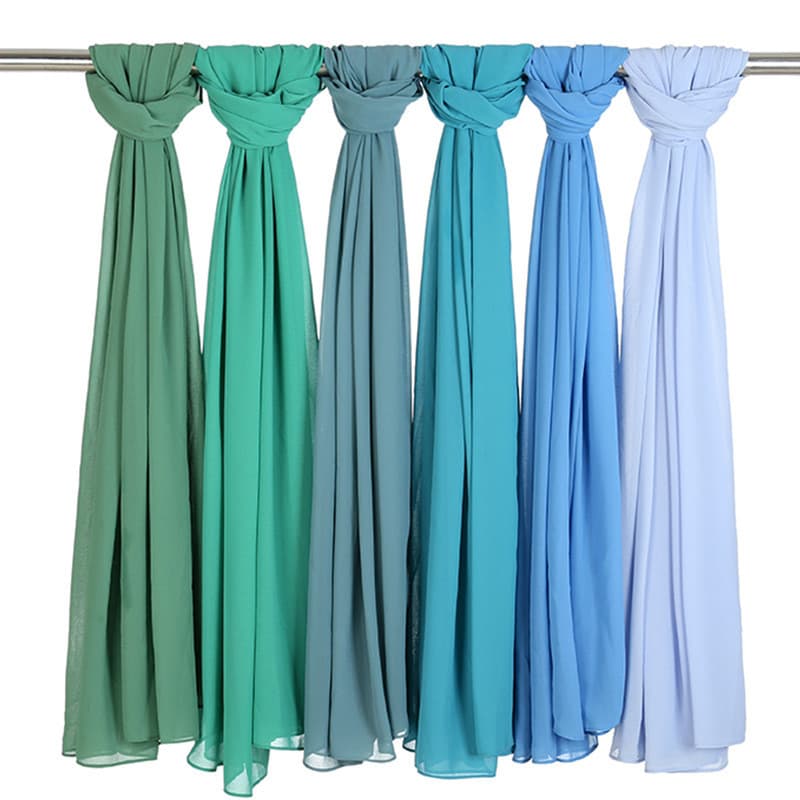 83 # Cores Cachecol Feminino Xale Chiffon Bolha Longo Lenço De Gaze De Impressão Civil