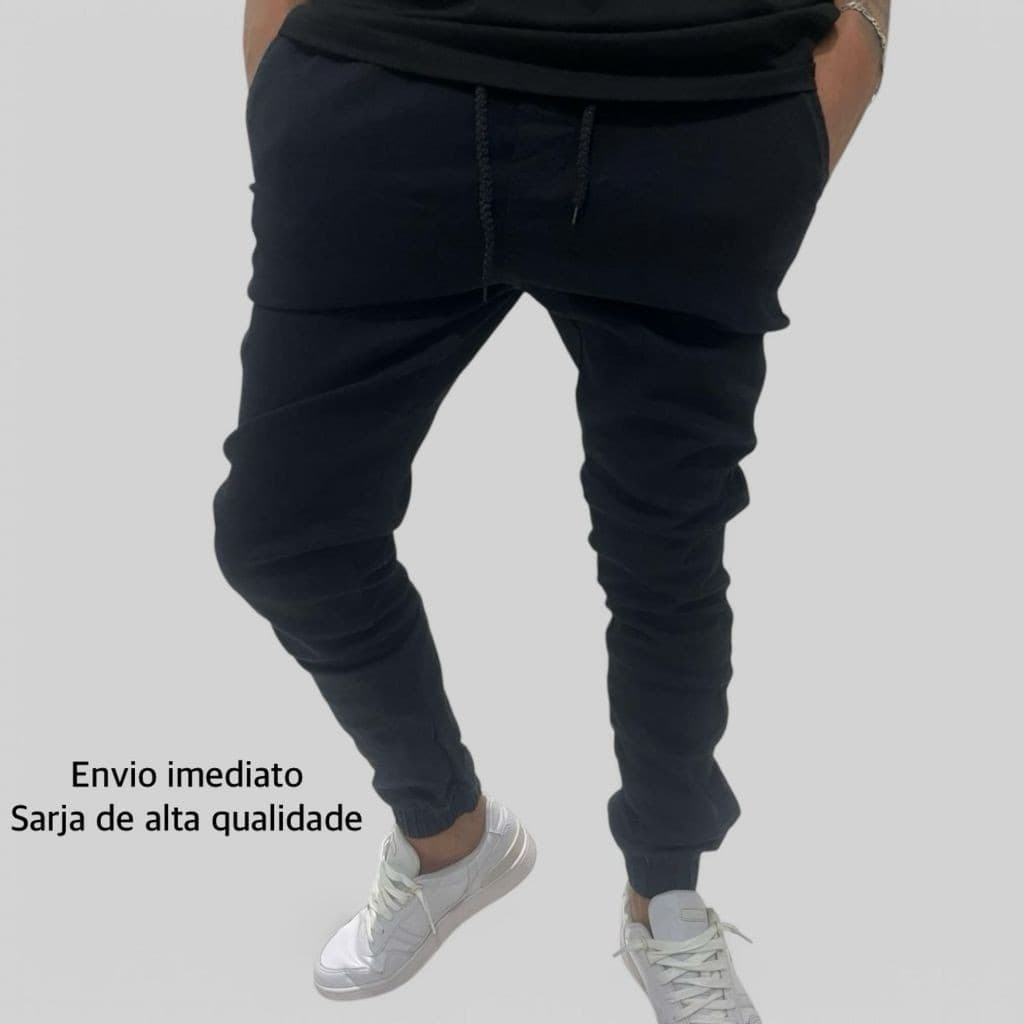 Calça Jogger Masculina De Sarja Confortável e Versátil