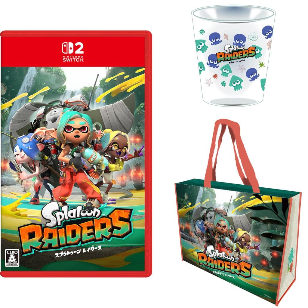 Splatoon Raiders Nintendo Switch 2 Edicao Japonesa com Copo Transparente e Sacola Conjunto