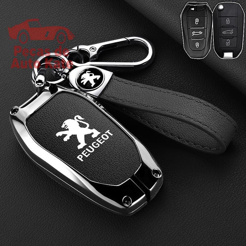 Capa de Proteção para Chave de Carro, Couro Peugeot 208 306 308 307 408 508 2008 3008 4008 5008 257 235Z