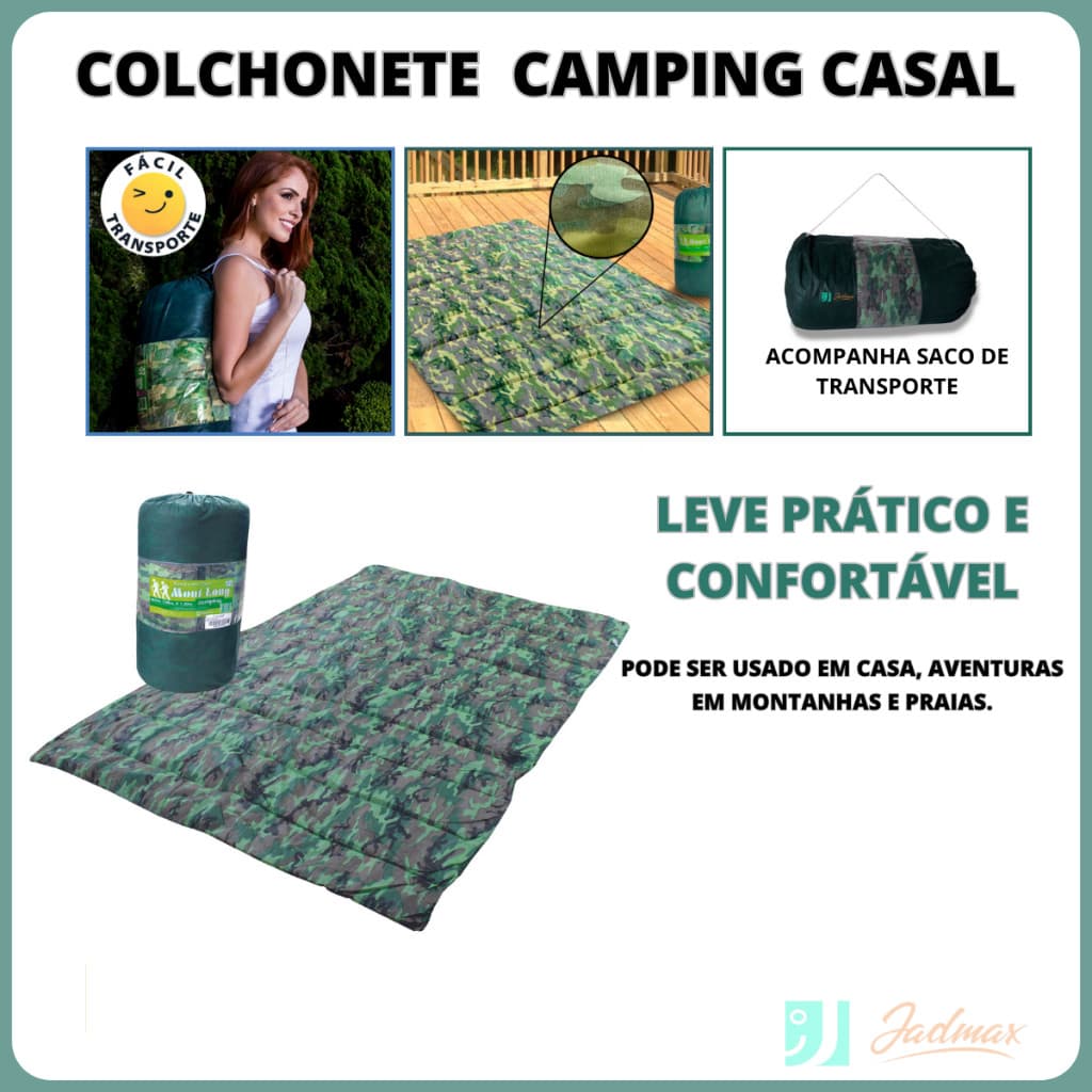 Colchonete Acampamento Mont Long FA Casal 190x130 Inclui Sacola de Transporte