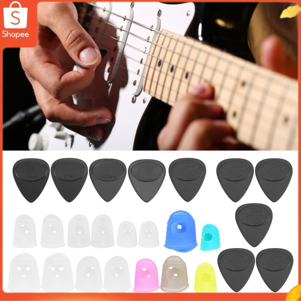 audiohome01.br Palhetas de guitarra foscas Irfora e protetores de dedo de silicone para jogadores 10 15 em vários