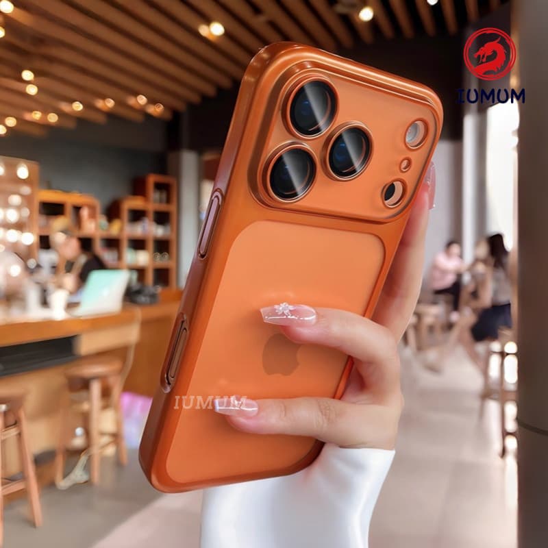 Capa Protetora Fosca Semitransparente Para iPhone 17 Air 16 15 14 Pro Max Traseira De Lente De Vidro Luxuosa