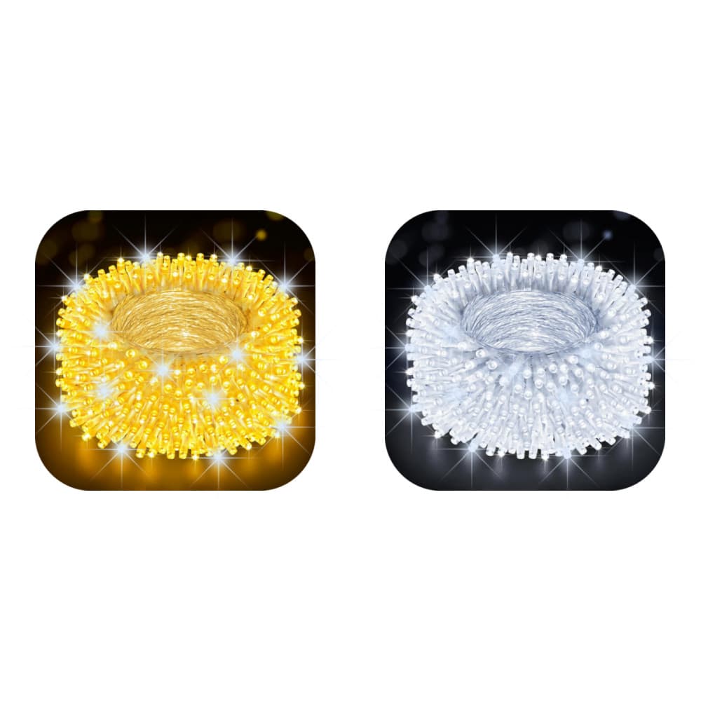 Cordão 500 Leds Com Strobo 50 Metros Prova D'água Fio Transparente Natal Bivolt