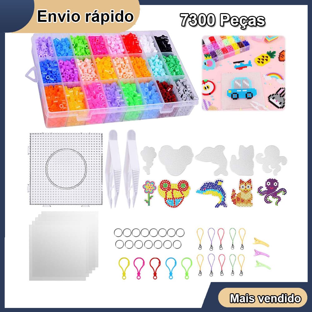 7300peças Perler Hama Beads 24cores/pixel art/perler beads kit Artesanato Infantil/brinquedos educativos