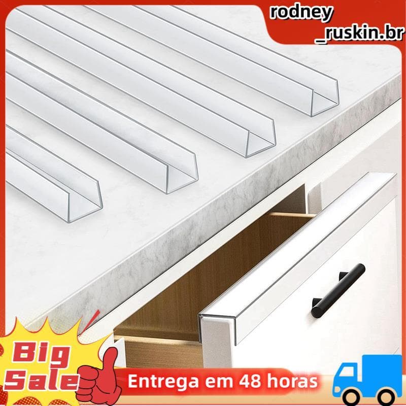 Protetor De Borda De PVC Transparente , Porta De Armário Macio De 17.5 " Aparável , Amortecedor Deslizante De Ajuste Con