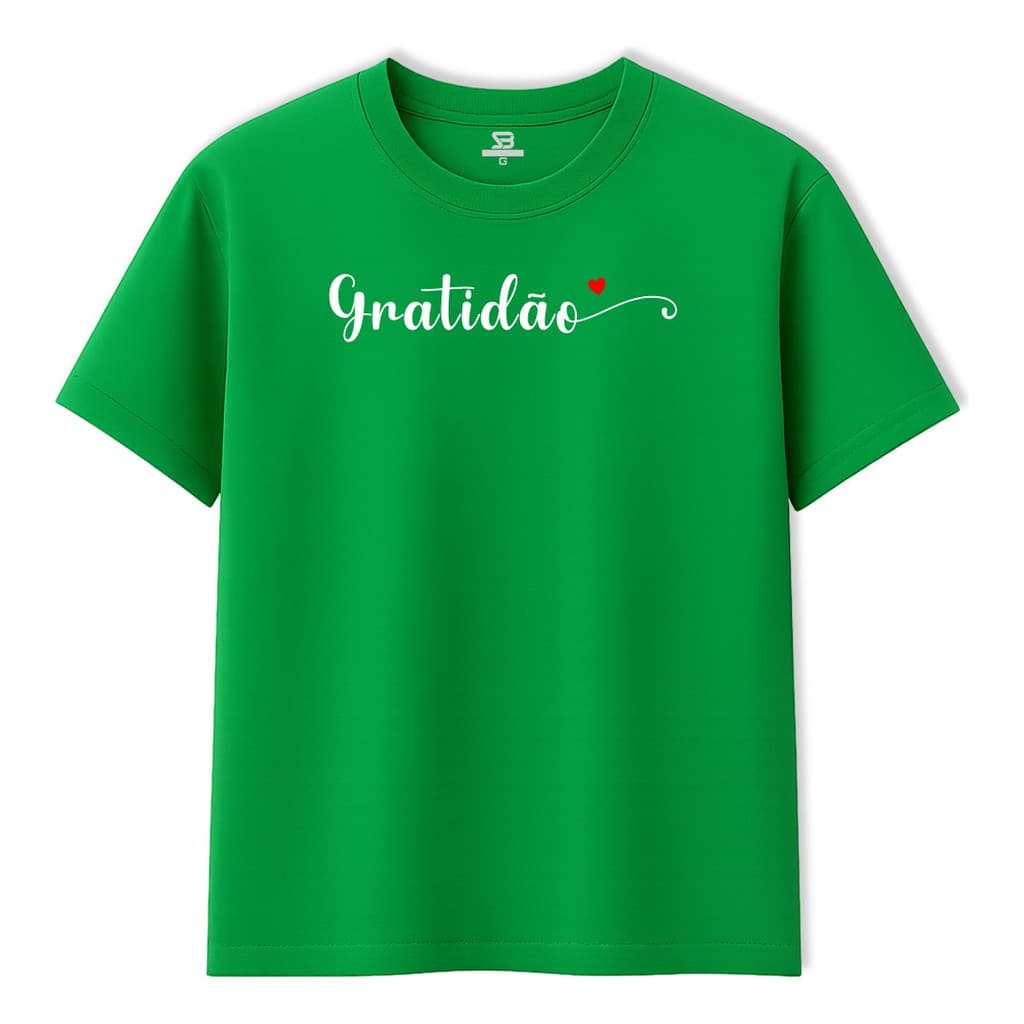 Camiseta Camisa Cristã Gratidão S2 100% Algodão Premium