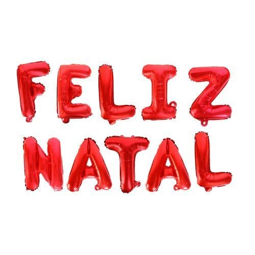 Balões Feliz Natal Kit Balões Metalizados Vermelho 37 Cm Decoração Natal Festas Eventos Tema