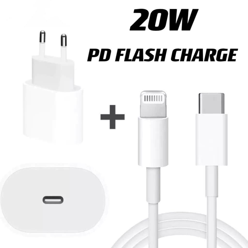 Kit Carregador Para iPhone Fonte + Cabo 20w PD Turbo Rapido Tipo C Lightning (envio imediato)