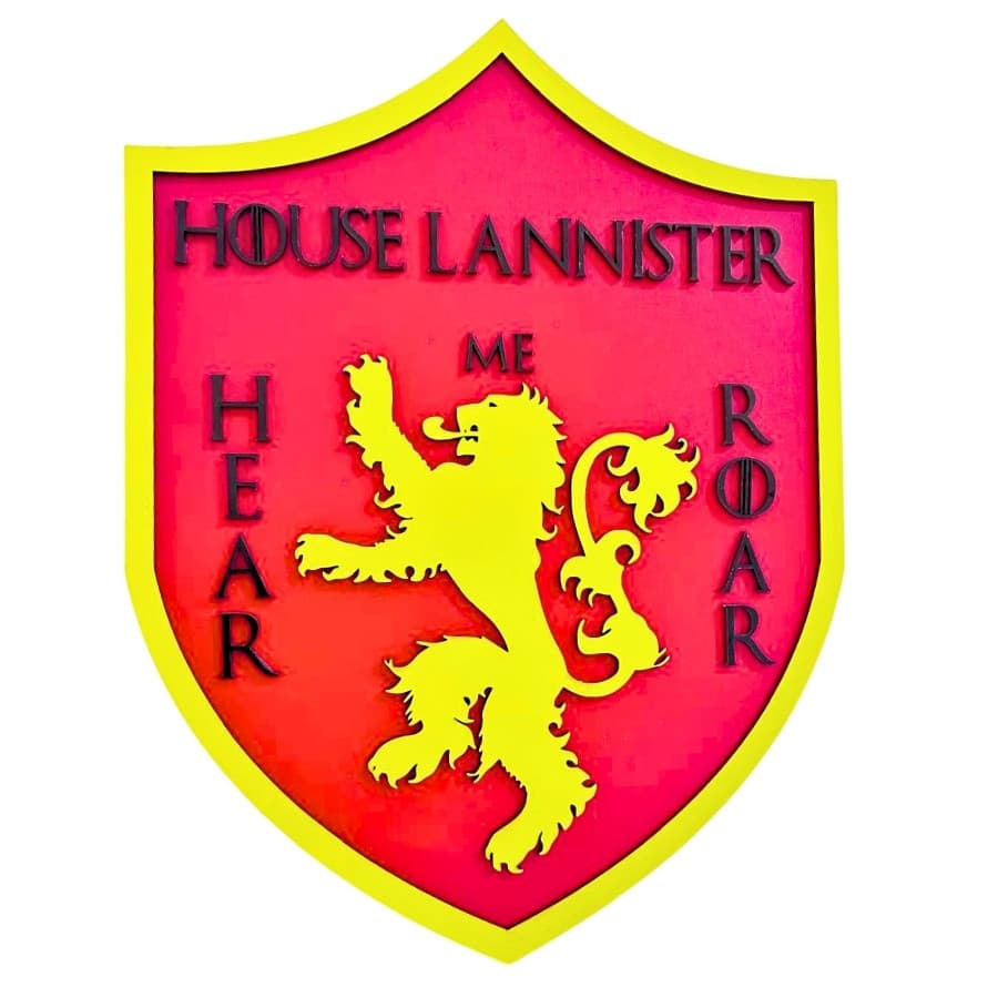 Quadro Game Of Thrones House Lannister Casa Lannister Em Mdf