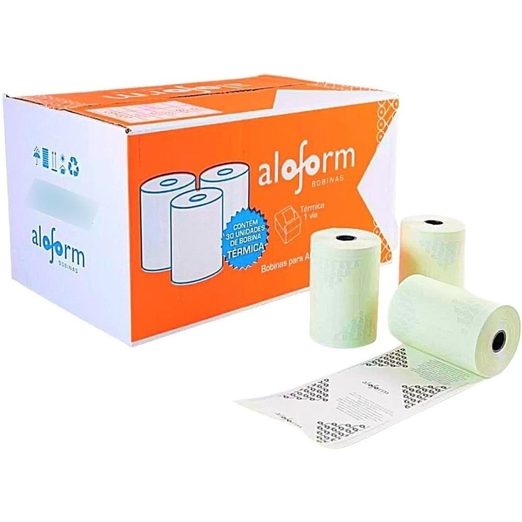 30 Bobinas Térmicas 80x40 Bobina Cupom Fiscal Impressora Pdv Cor Branco Original