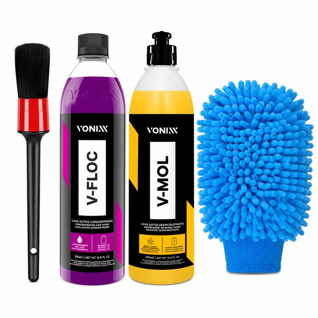 Kit Lavagem  Vonixx V-floc V-mol E Pincel e luva